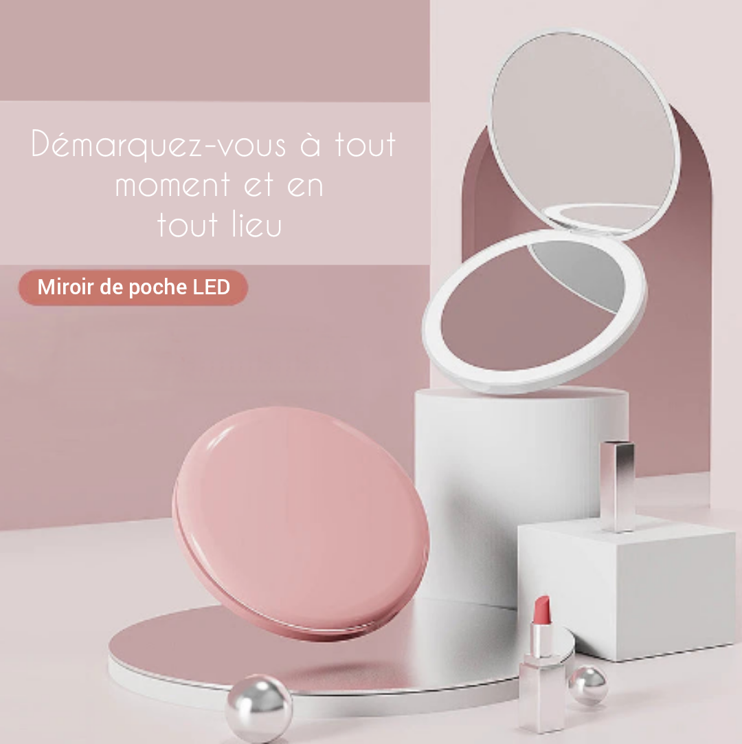 Miroir de poche LED